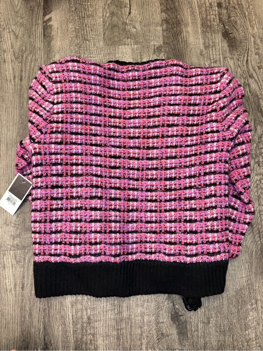 Juicy Couture Pink Tweed Cardigan with Black Trim - Picture 4 of 10